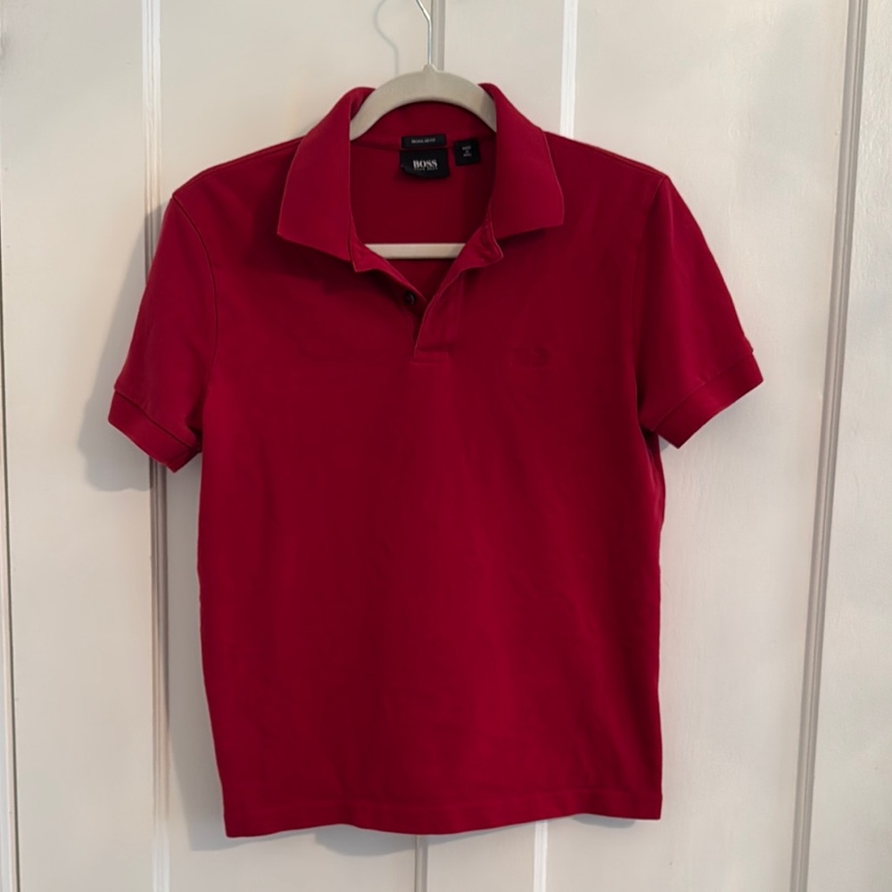 Boss.  Red Polo Shirt. Size M
